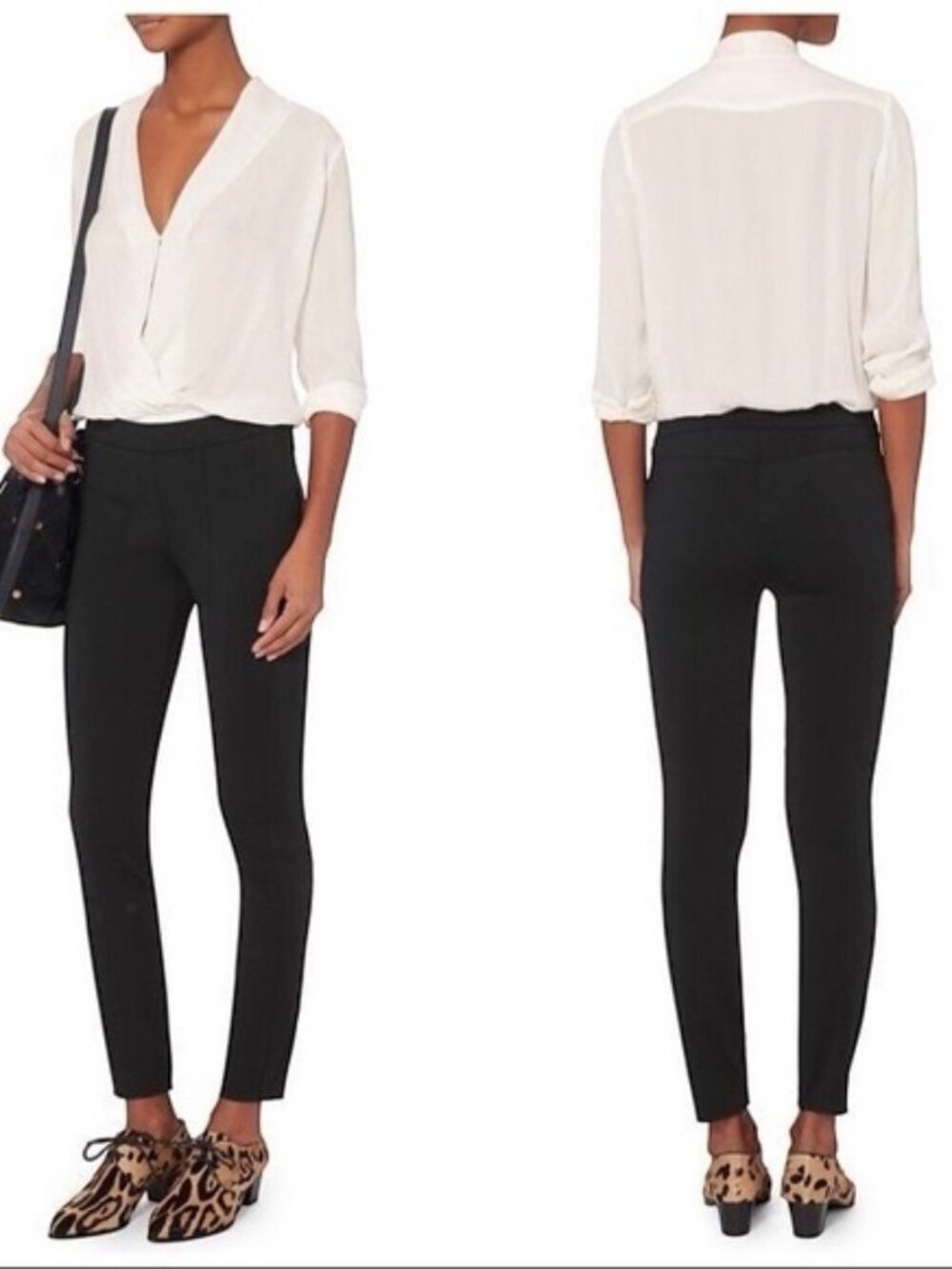 J Brand Ponte Pants, Stretchy Black Pants, Front Seam, JBrand W26, Size 2, EUC